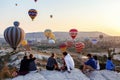 Moment of balloons landing wÃÂ±th people